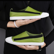 New 100 hitchhiking shoes Han version board shoe sports casual shoes head layer cow leather breathable trendy small white shoes male dermis