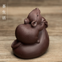 Tea pet ornaments boutique purple sand can raise generations of money sculpture boutique Zodiac hair mouse money bag gift