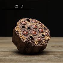 Tea pet ornaments boutique purple sand lotus seed lotus seed cap fully handmade purple sand gift tea tray decoration handle