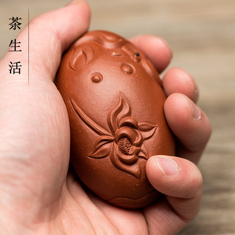 Tea Spotting Piece Boutique Purple Sand Seeking Lotus sculptures Lotus Handlebar Fitting Tea Tray Shop Window Home Decoration Gift