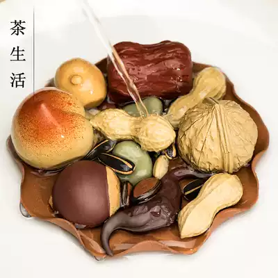 Tea pet ornaments boutique purple sand simulation fruit plate melon seeds peanut walnut longan watermelon seed sunflower seed chestnut broad bean