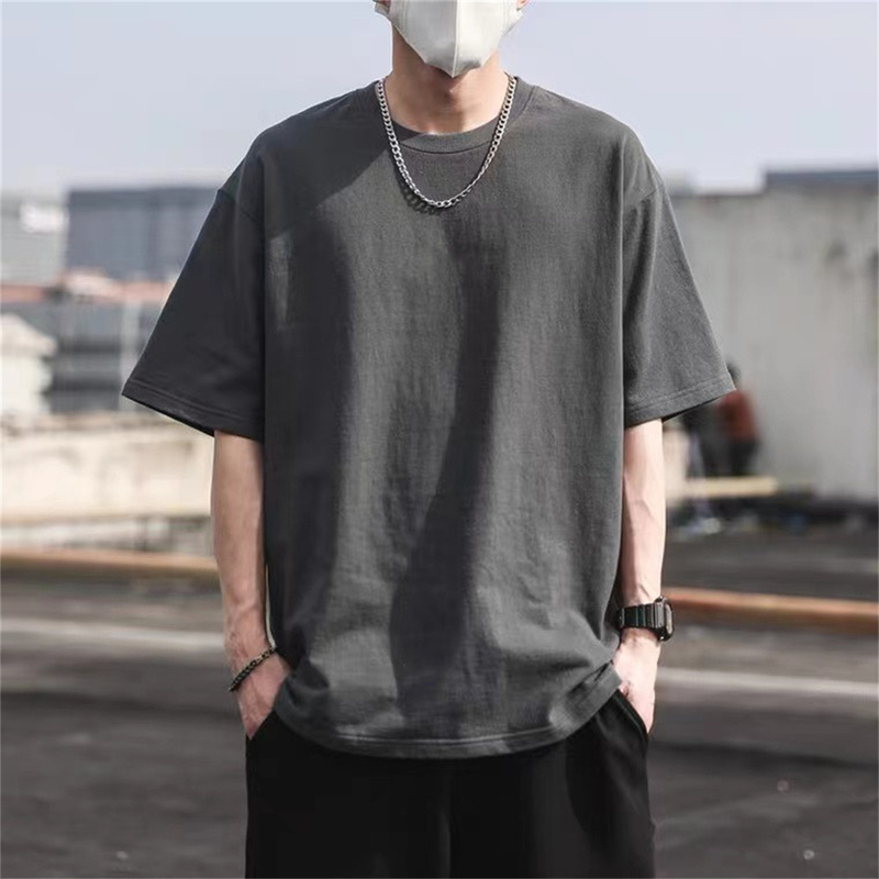 American Retro Trendy Brand Simple Heavyweight 100% Pure Cotton Short-Sleeve T-Shirt for Men, Summer Wear, Loose and Versatile ins Trendy Half-Sleeve American Retro Trendy Brand Simple Heavyweight 100% Pure Cotton Short-Sleeve T-Shirt for Men, Summer Wear, Loose and Versatile ins Trendy Half-Sleeve
