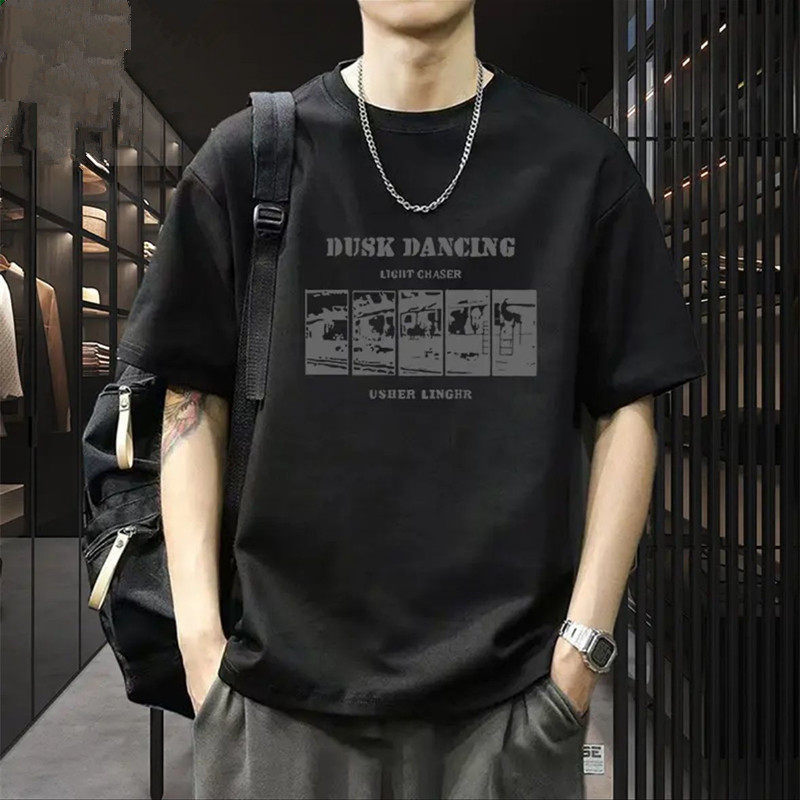 Гонконгский стиль, американское ретро, бренд tide, плотная хлопковая футболка с короткими рукавами, мужская летняя футболка ins, трендовая свободная, хулиганская, красивая, нишевая, с короткими рукавами