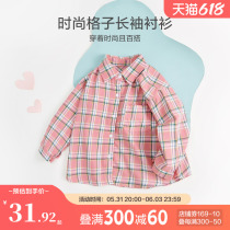 Girl Plaid Shirt Spring Autumn Children Long Sleeve Shirt 1 1 3 Year Old Half Ennung Bear Female Baby Spring Fit Childrens Blouse