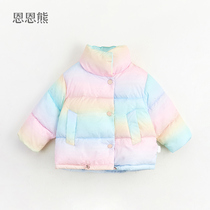 Female baby cotton clothes autumn and winter 2021 New Enn Bear girls short childrens coat winter foreign style childrens clothing