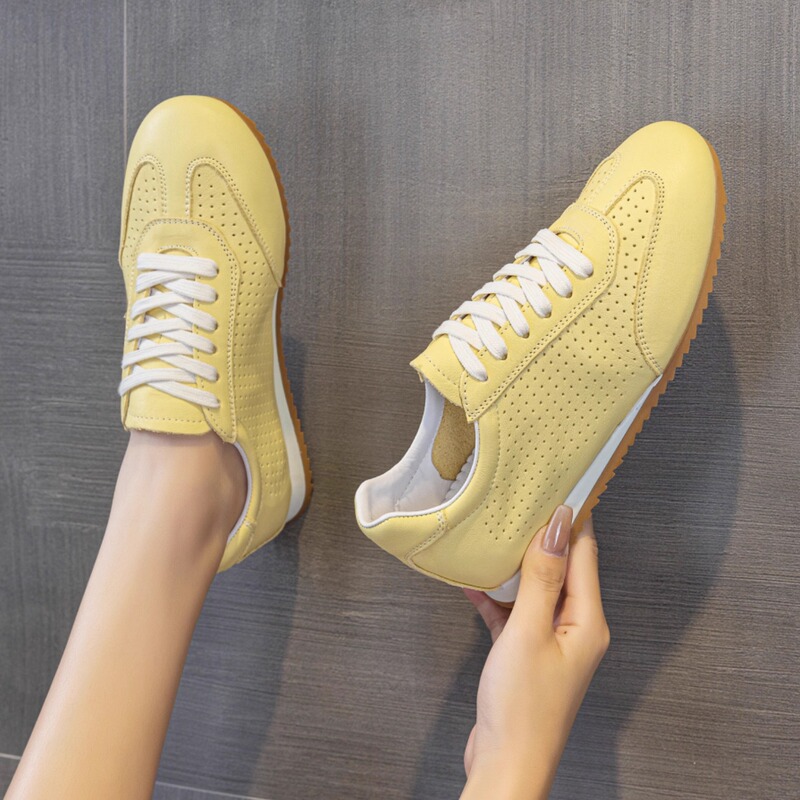 Summer Breathable Large-Size Women's Shoes, Sizes 41 to 43, Make Feet Look Smaller, Soft Sole, Comfortable, Flat Sole, 2026 New Model, Genuine Leather, Thin Style, Perforated