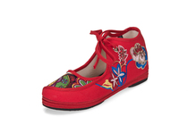 2021 spring new old Beijing cloth shoes womens shoes thousand-layer bottom ethnic style embroidered shoes inner heightening single shoes