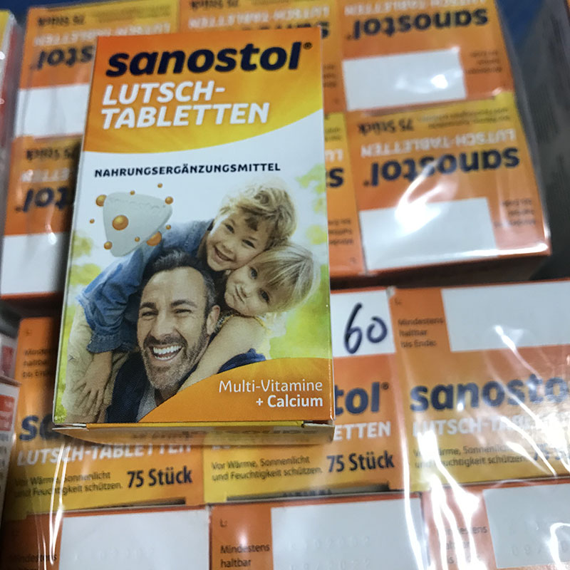 German Sanostol children Tonic Calcium Tablets Multiple Vitamin Calcium Chewable Tablets 75 Grain Packaging Boxes