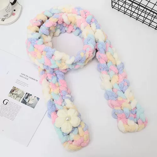 Шарф ручной работы, плетеный клубок пряжи для друга, DIY