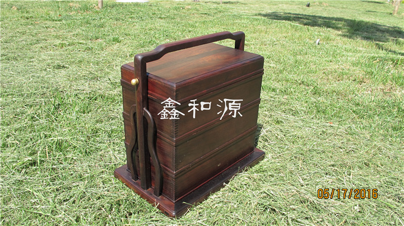 Wang Ming Ming và Qing đồ nội thất, gỗ hồng sắc, hộp gỗ, hộp thực phẩm, hộp đồ ăn nhẹ, vali một lớp ba lớp, hộp lưu trữ, đồ trang trí - Cái hộp thung go soi