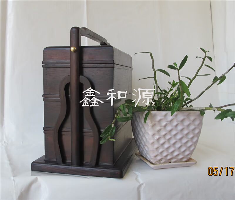 Wang Ming Ming và Qing đồ nội thất, gỗ hồng sắc, hộp gỗ, hộp thực phẩm, hộp đồ ăn nhẹ, vali một lớp ba lớp, hộp lưu trữ, đồ trang trí - Cái hộp thung go soi