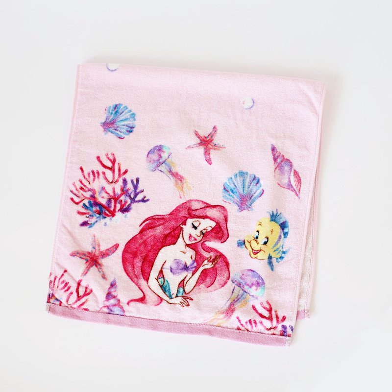 Japanese Export Pink Ariel Princess Little Mermaid All-Cotton Pure Cotton Face Towel Absorbent and Soft