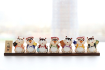 Japanese-made imported hand-painted ceramics open Fortune Fortune civet cat ornaments living room entrance checkout decoration gift