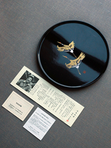 Japanese imported mountain lacquerware hand-painted gold foil double cloud crane large round tea tray dry bubble Japanese tray gift box