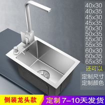 Sink customization Custom 304 stainless steel small single tank kitchen sink mini narrow long small sink small