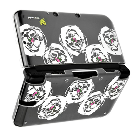 and color musubi 3DSLL 3DSXL transparent shell crystal shell WSB0490 peony