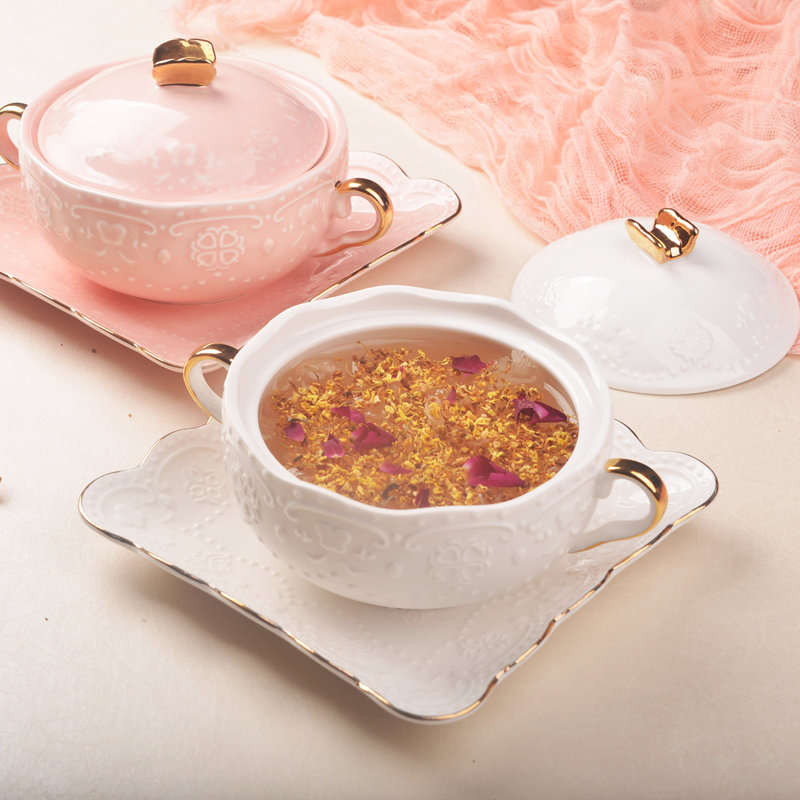 Phnom Penh Swallow Bowl Sweet Pint Bowls Home Ins Bowls Nordic Adolescent Girls Hearts Bowl 1 Wellness Porridge Bowl Punch-style net red ceramic