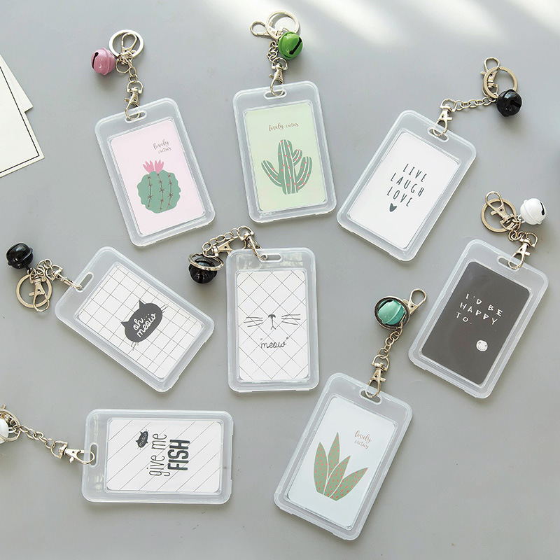 Transparent bus card sleeve creative keychain meal card protective sleeve custom printed LOGO card sleeve multi-function card sleeve card shell