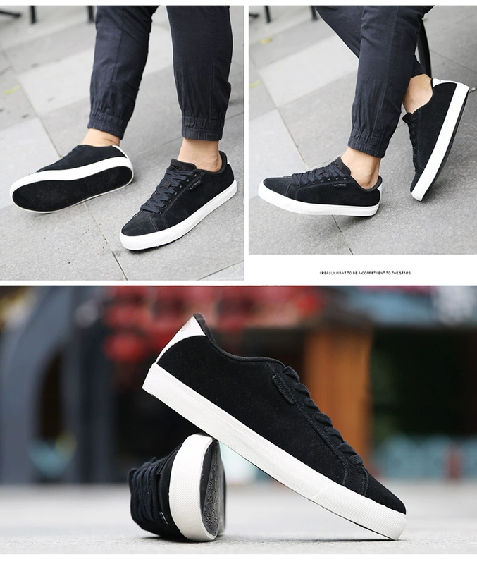 Li Ning giày nam giày thể thao xu hướng mùa hè thời trang da lộn thoáng khí giày thể thao giày vải thể thao ALCK079 - Dép / giày thường