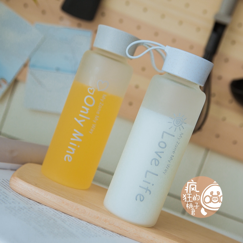 Phiên bản Hàn Quốc của kính mờ màu đỏ thủy tinh nhà sáng tạo xu hướng cốc nước nữ sinh viên tươi mát và đơn giản cá tính - Tách bình giữ nhiệt chính hãng