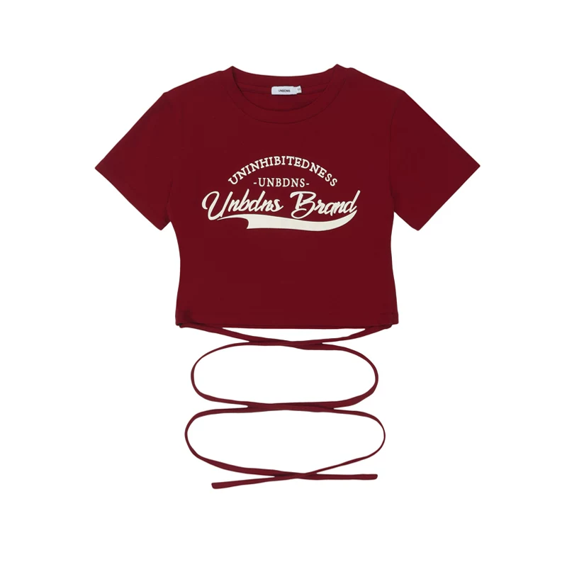 Летняя футболка с коротким рукавом, ретро-дизайн, универсальный пояс с буквами, этнический стиль, slim fit