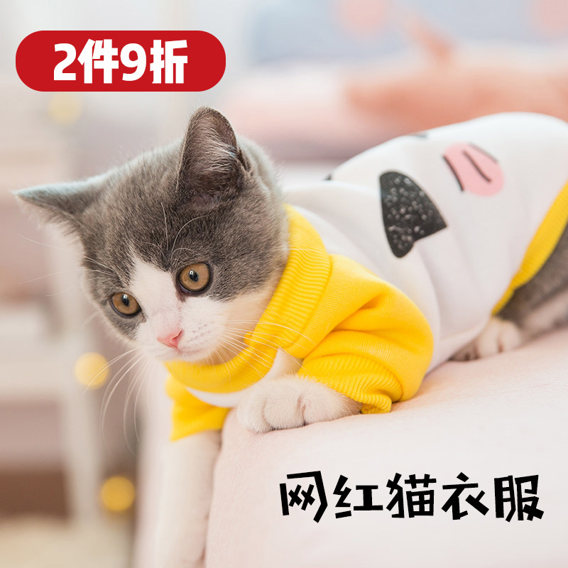 Cat clothes autumn clothes thickened sweater net red trendy brand cute kitten clothes kitten orange cat pet cat clothes