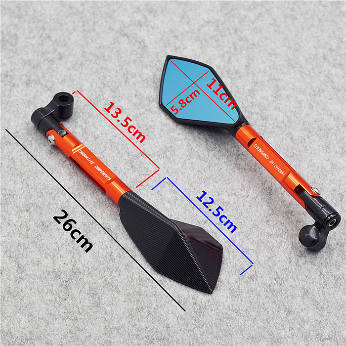 Ruizuma phản chiếu gương sau xe máy sửa đổi CNC Qianjiang Huanglong / gió mùa xuân 狒狒 gương chiếu hậu bằng nhôm gương kiểng xe máy