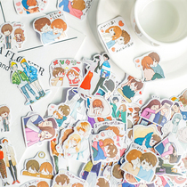 220 Couple Anime Sticker Hand Account Tanabata Valentine Characters Japanese Cartoon Cute Decoration hipster DIY