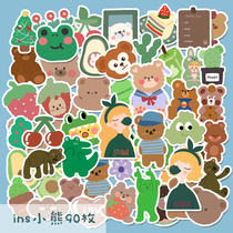 South Korea S Cute Cartoon Little Bear Little Fresher Teenage Girl Hearts Stickers Hands Account Material DIY Mobile Phone Decoration Sticker