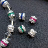 Аксессуар, браслет из кварца, кварц, браслет с одной бусиной с цирконом, бусины, серебро 925 пробы, микроинкрустация, DIY