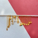 Древние серебряные позолоченные аксессуары 925 пробы, ручное ожерелье, удлиненная защитная цепочка с бабочкой и цветком любви, удлиненная цепочка, плетеная веревка своими руками, хвостовая цепь