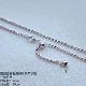 [SA6240款【925银圆刻面钻石爆闪可调节项链50cm银色】 一条]
