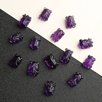 Mặt dây chuyền Amethyst tự nhiên Amethyst Goldfish Mặt dây chuyền DIY Vòng đeo tay Vòng chân cá nhỏ Mặt dây chuyền trang sức pha lê với hạt - Vòng chân lắc chân nữ thủ công