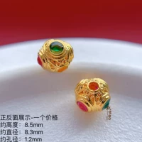 18K-455 бусины-проставки из 18-каратного золота в виде стрекозиных глаз