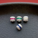 Аксессуар, браслет из кварца, кварц, браслет с одной бусиной с цирконом, бусины, серебро 925 пробы, микроинкрустация, DIY