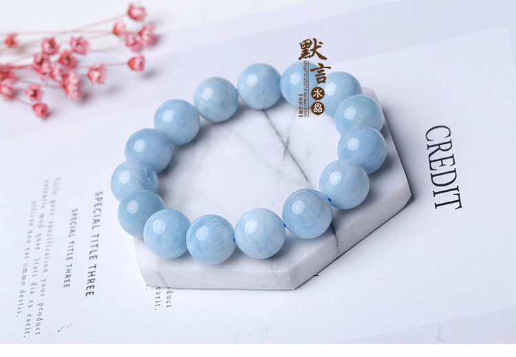 Vòng đeo tay Aquamarine Nữ giới Brazil Tự nhiên Vòng đeo tay đơn Aquamarine Kem Body Aquamarine Cặp đôi Pha lê vòng tay nữ