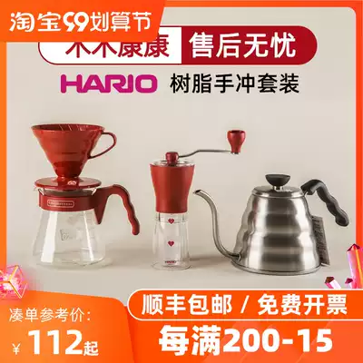 Japanese HARIO hand-punched coffee pot V60 resin set household drip filter Cup heat-resistant glass sharing pot