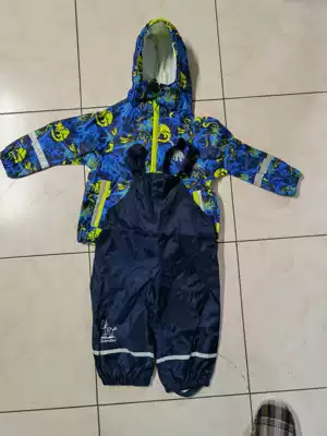 Puleather children's two-piece raincoat assault pants painting clothing rainproof specials