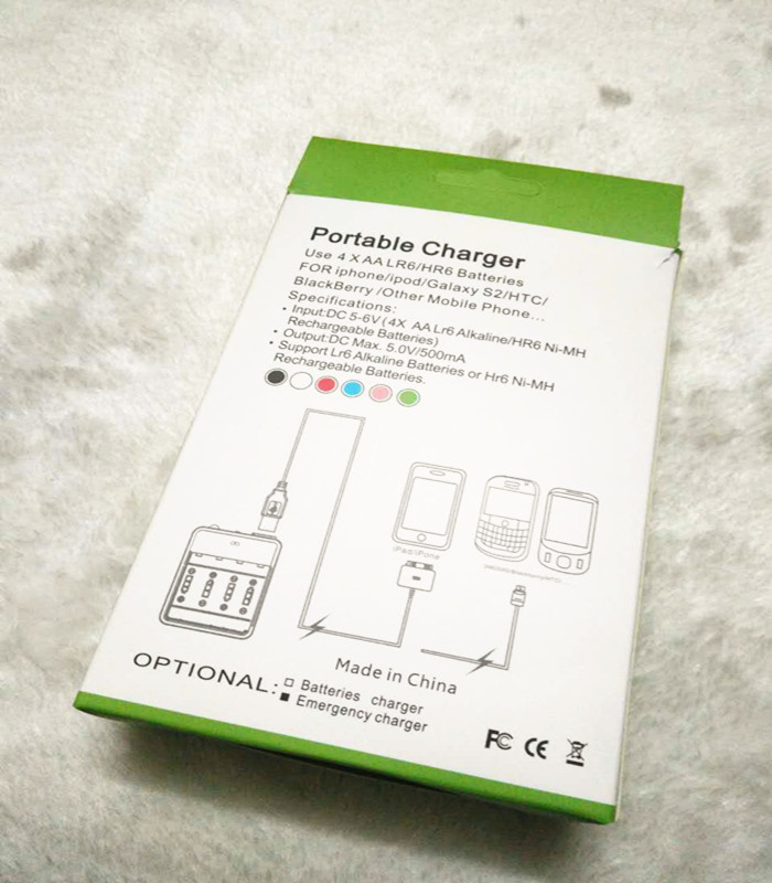 Portable USB sạc khẩn cấp 4 pin AA điện kho tàng sạc điện thoại di động khẩn cấp của Apple Andrews - Ngân hàng điện thoại di động sạc dự phòng energizer 20000mah