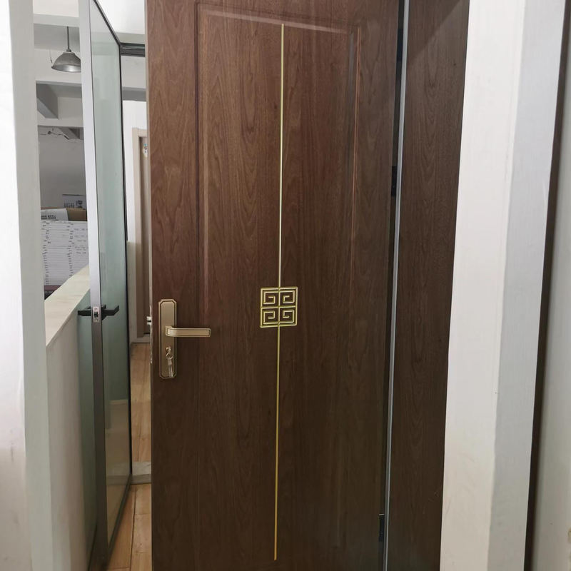 New Chinese-Style Rubber Wood Lacquered Solid Wood Composite Multi-Layer Lacquered Bedroom Door, Vintage Style Room Door, Interior Door