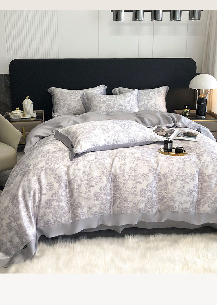 Комплект постельного белья 高级感兰精60支天丝四件套莱赛尔纤维床上用品夏季凉感被套床单 Other