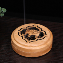 Nanzhu plate incense box Square bamboo lying incense box Agarwood Sandalwood Tea Ceremony Household incense stove Hollow incense stove