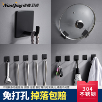 Punch-free adhesive hook Strong viscose Wall Wall hanger stainless steel kitchen traceless door rear hanging clothes hook hook hook