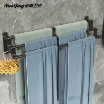 Free Punching Hair Towel Rack Toilet Bath Towel Rack Hook Bathroom Hanger Single Pole Towel Rod Toilet Wall-mounted Shelf