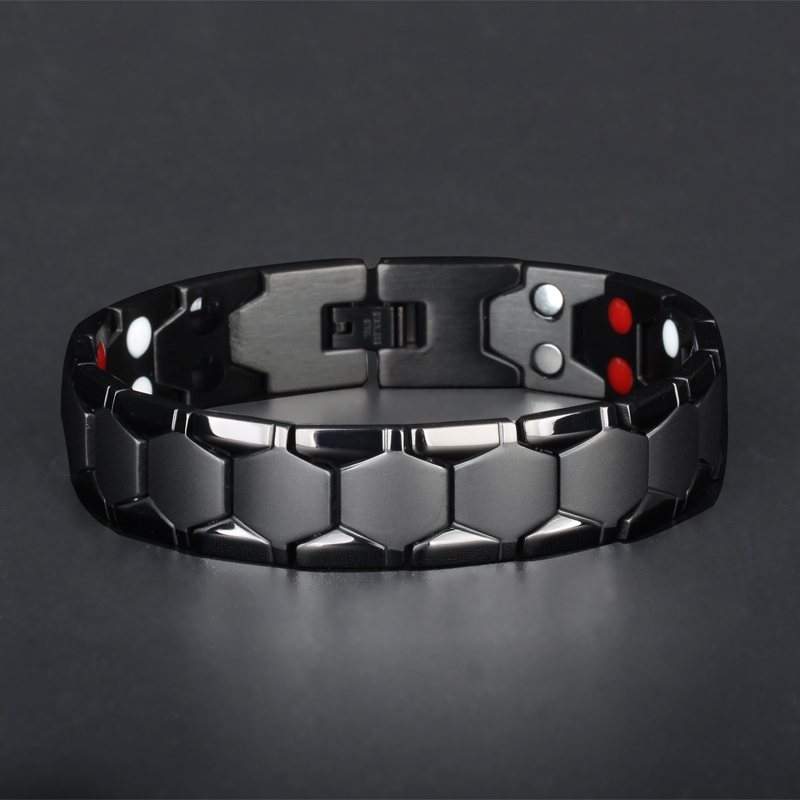 High-End, Domineering, and Unique Titanium Steel Men's Bracelet, Non-Fading, Magnetic, Anti-Radiation, Trendy and Popular Jewelry, Wide