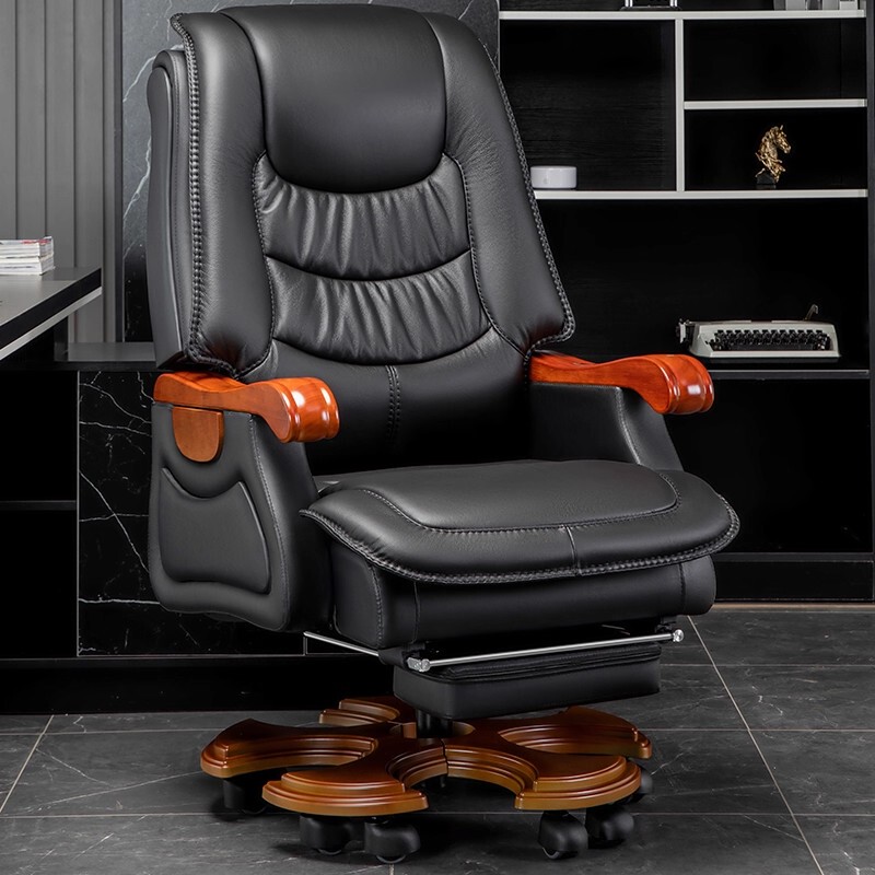 Genuine Leather Executive Chair, Office Reclining Massage Chair, Home Computer Chair, Comfortable for Long Sitting, Office Chair Seat Genuine Leather Executive Chair, Office Reclining Massage Chair, Home Computer Chair, Comfortable for Long Sitting, Office Chair Seat