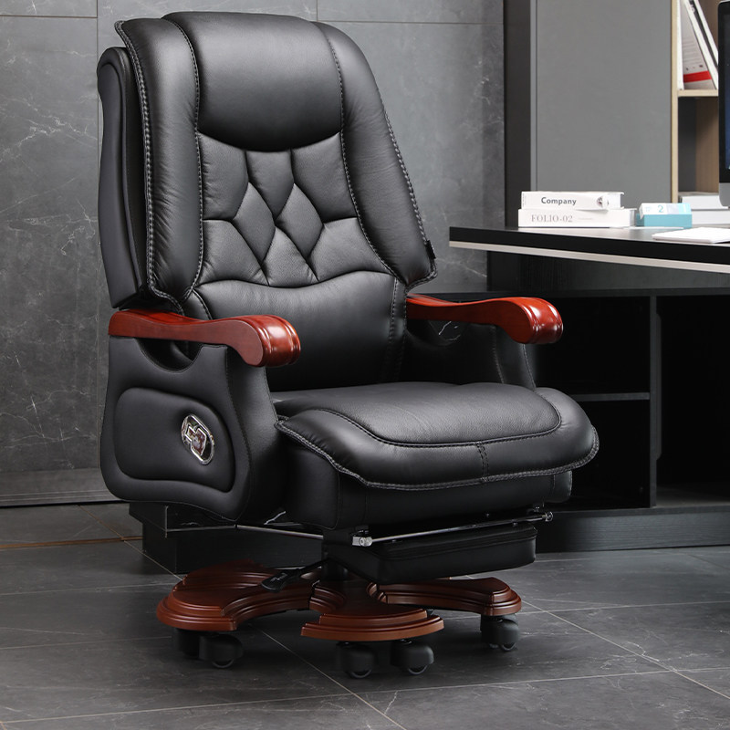 Genuine Leather Executive Chair, Business Home Office Chair, Reclining Massage Computer Chair, High-End Executive Chair, Adjustable Swivel Chair Seat Genuine Leather Executive Chair, Business Home Office Chair, Reclining Massage Computer Chair, High-End Executive Chair, Adjustable Swivel Chair Seat