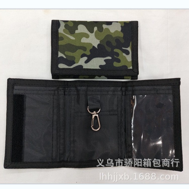 Source Men's Wallet Men's Camouflage Fabric Wallet Folding Polyester Money Bag Short Style Looking Forward to Cooperation