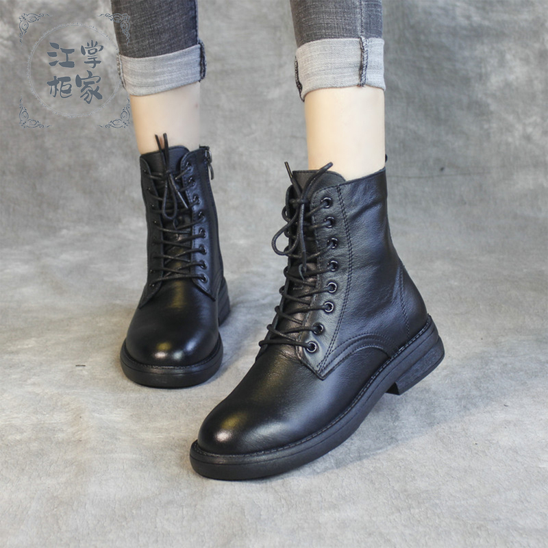 Martin Boots for Women 2026 New Autumn Leather Shoes, Full-Grain Cowhide, Soft Surface, Flat Sole, Genuine Leather Short Boots Martin Boots for Women 2026 New Autumn Leather Shoes, Full-Grain Cowhide, Soft Surface, Flat Sole, Genuine Leather Short Boots