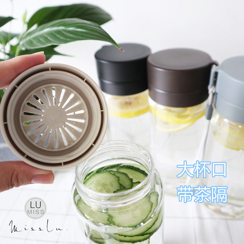 Phiên bản tiếng Hàn của những chiếc cốc nhựa dung tích lớn thể thao đơn giản dành cho nam và nữ sinh viên đôi với tách trà cầm tay tươi bình cách nhiệt